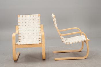 FÅTÖLJER, ett par. "406", Alvar Aalto.