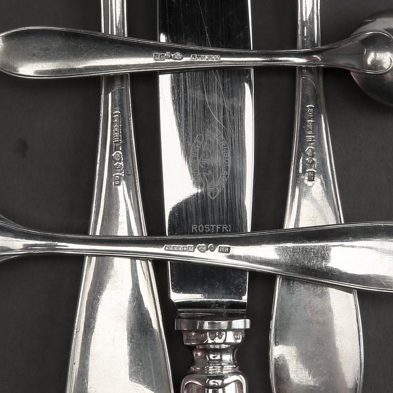 A 20th century set of 95pcs silver cutlery "Svensk Spets" mark of GAB Uppsala 1920s, total weight 4400 gr.