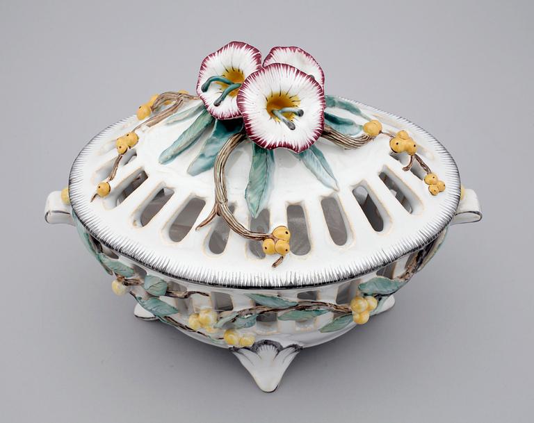 BORDSDEKORATION med LOCK, fajans, Rörstrand 1930-tal.