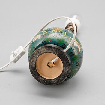 BORDSLAMPA, Cloisonné, Kina, 1900-tal.