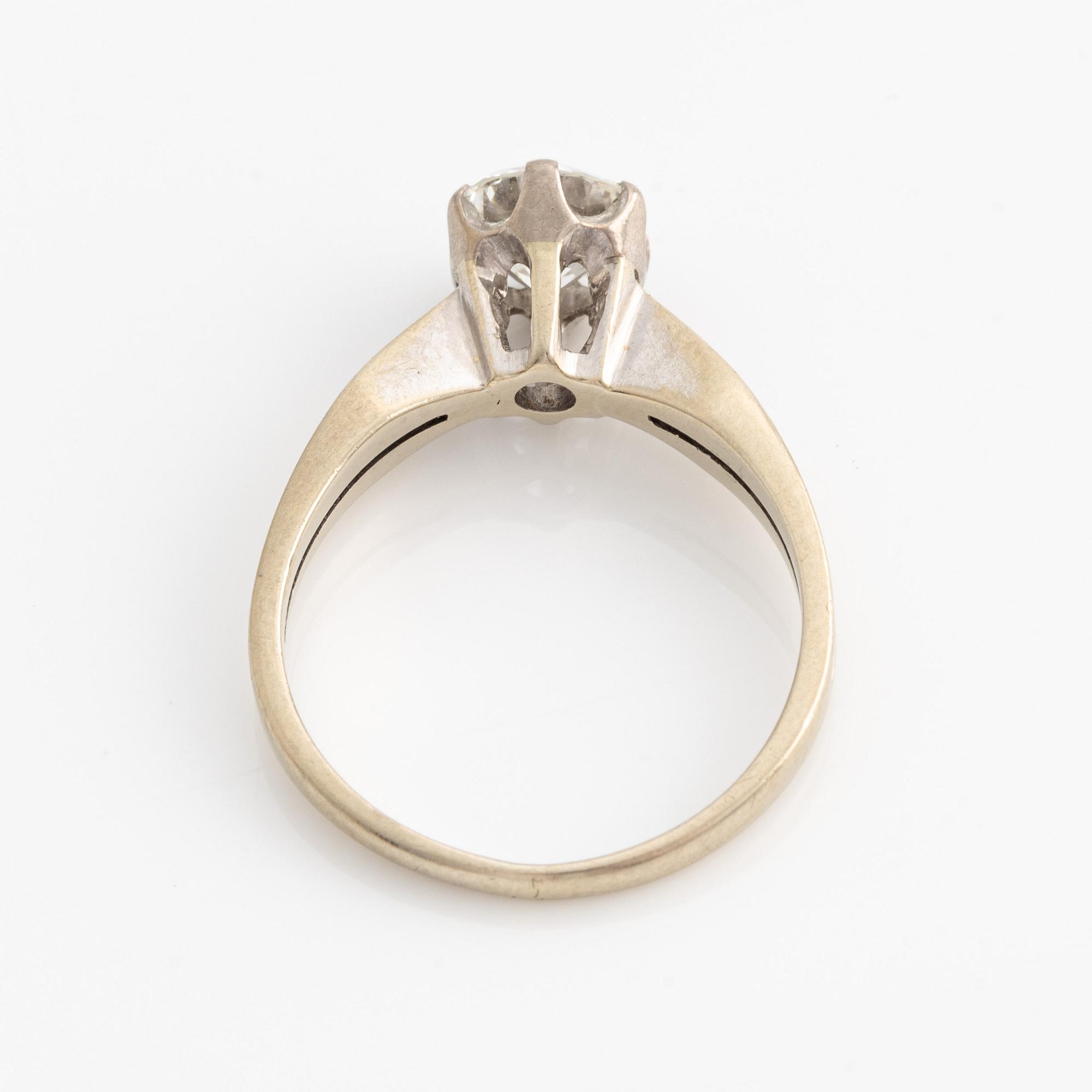 Ring, 18K vitguld med briljantslipad diamant 1,20 ct.