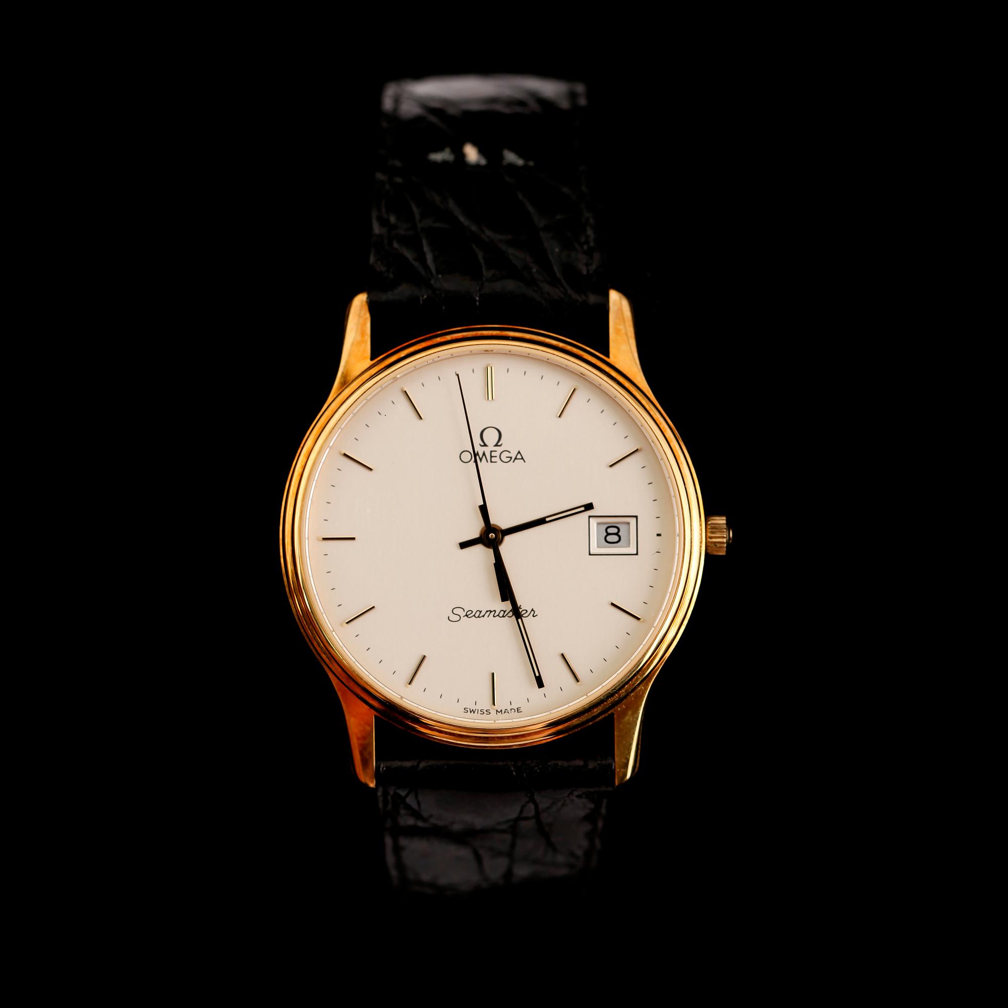 ARMBANDSUR, 18 K guld, Omega Seamaster, 1980-tal.