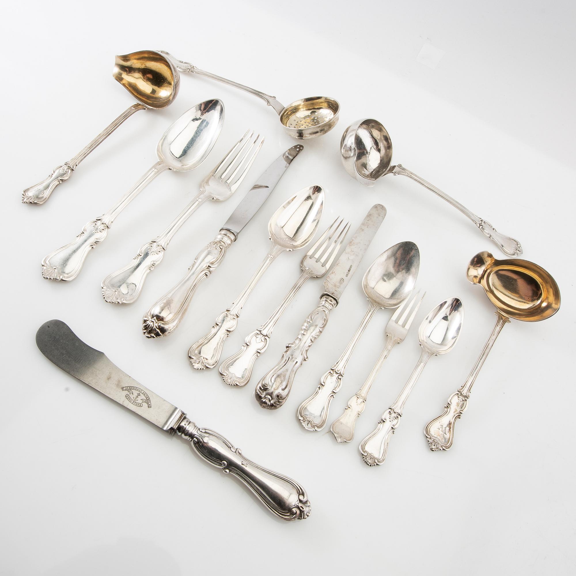 Cutlery approx. 123 dlr "Olga" silver Stockholm late 19th century - early 20th century.