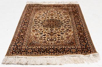 Carpet, silk Ghom, approx. 155 x 93 cm.