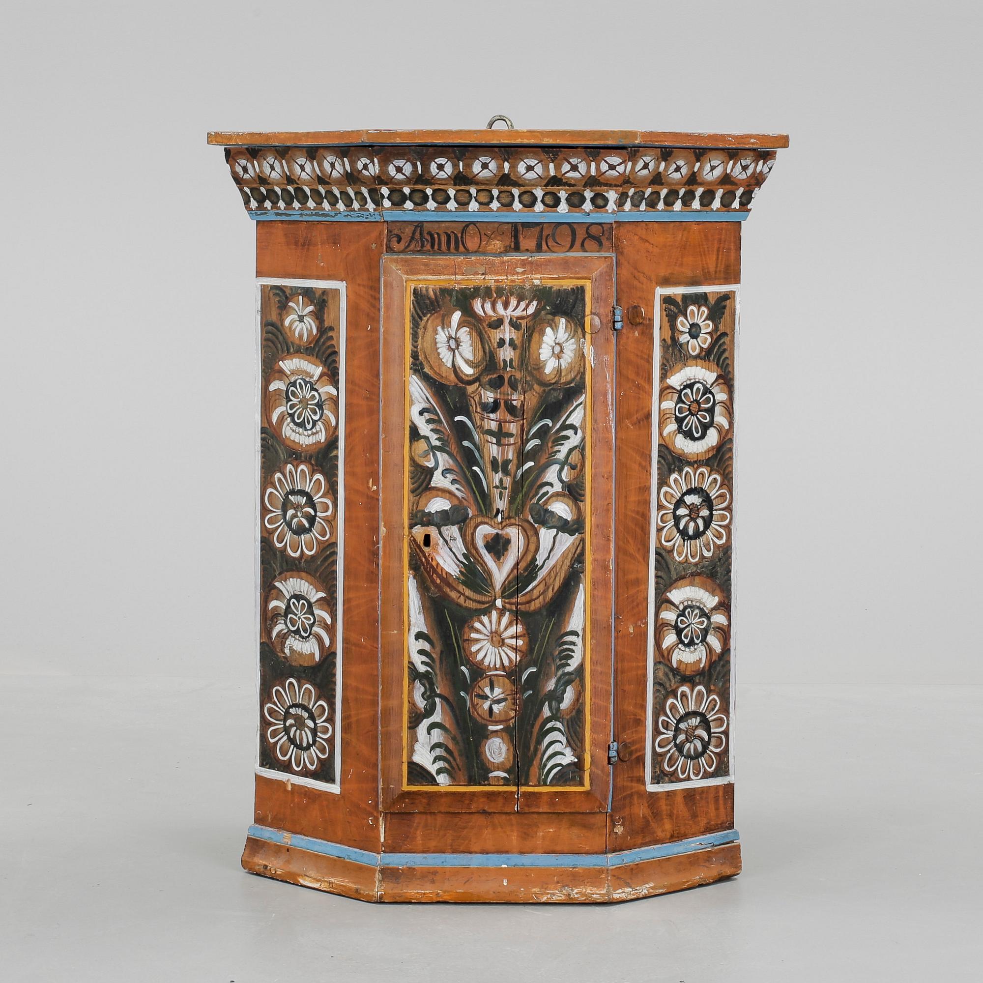 HÄNGSKÅP, allmoge, märkt 1798.