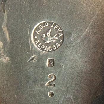 Sugar bowls, a pair, Gustavian style, AG Dufva, early 20th century, silver plate.