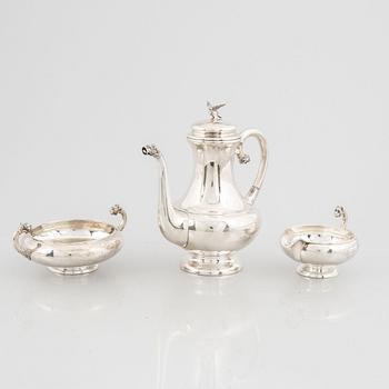 A three-piece silver coffee service, Norway & Denmark, late 19th and early 20th century.