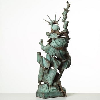 Arman (Armand Pierre Fernandez), FERNANDEZ ARMAN, signed Arman, green patinated bronze.