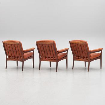 Gunnar Kentemo, three armchairs, Göte Möbler, 1970's.