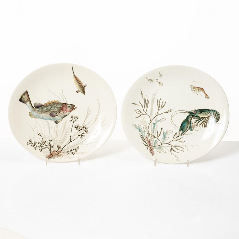 Service pieces, 11 pcs, ironstone, "Fish", Johnson Brothers, England.