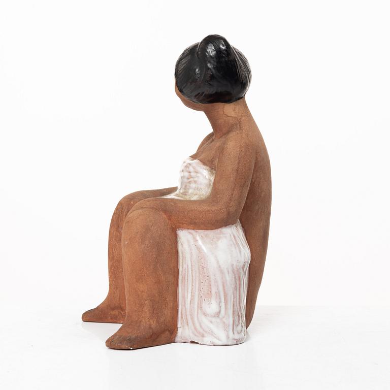 Mari Simmulson, an earthenware figurin, 'Badflicka' (bathing girl), Upsala-Ekeby, Sweden, 1960's.