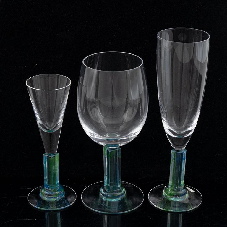 Kjell Engman, glasses, 11 pcs, "Nobis", Kosta Boda, late 20th Century.