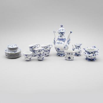 MOCKASERVIS, 15 delar, porslin, Royal Copenhagen.