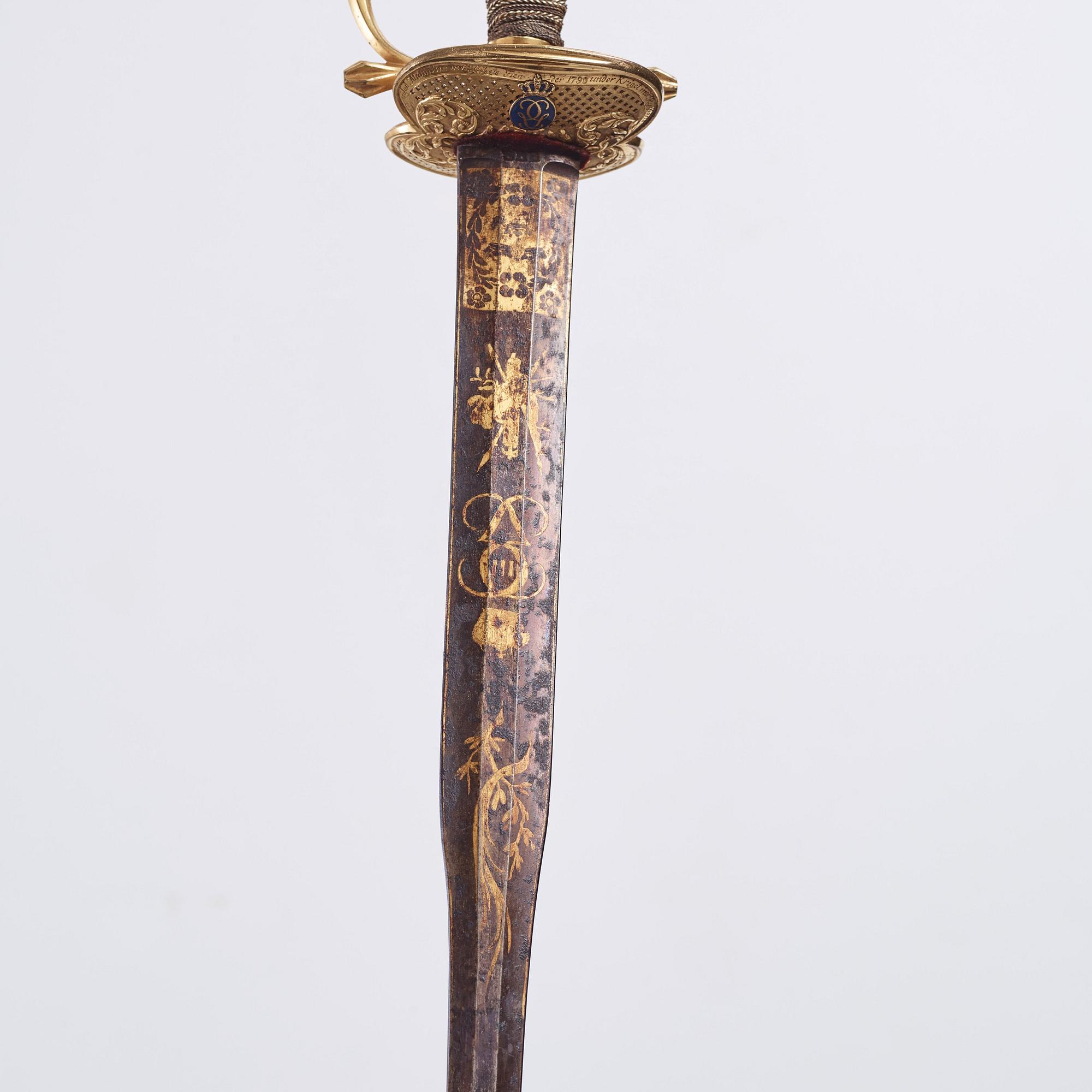 Hedersvärja förärad överste AF Påhlman 1790 av Gustav III.