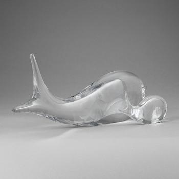 SKULPTURER, 2 st, glas, Vicke Lindstrand, Kosta.