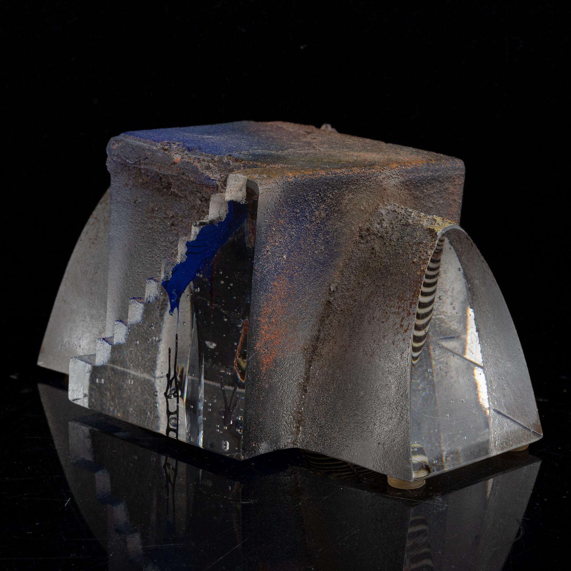 A glass sculpture by Bertil Vallien, for Kosta Boda.