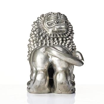 Anna Petrus, a pewter sculpture of a lion, Firma Svenskt Tenn, Stockholm, mid-20th century.