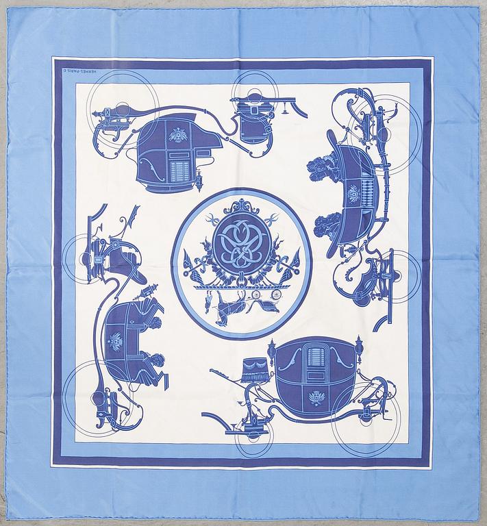 Hermès, two silk scarves.