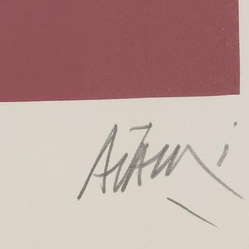 A VALERIO ADAMI signed and numbered lithograph in colours.