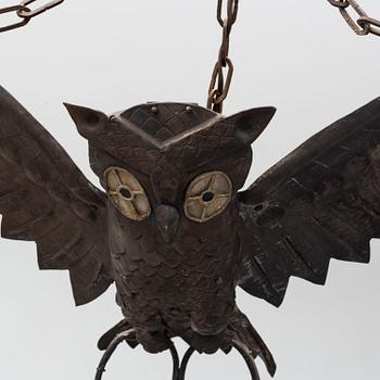 An early 20th century copper ceiling lamp.