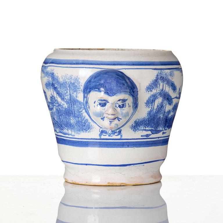 A Marieberg faience jar, 18th Century.