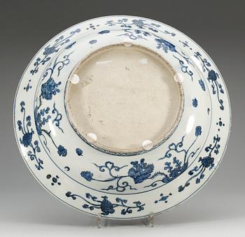 A blue and white charger, Ming dynasty (1368-1644).