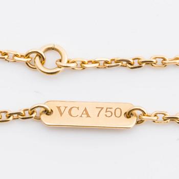 van CLEEF & ARPELS HALSBAND 18K guld m pärlemor "Alhambra" collection, original etui och certifikat.