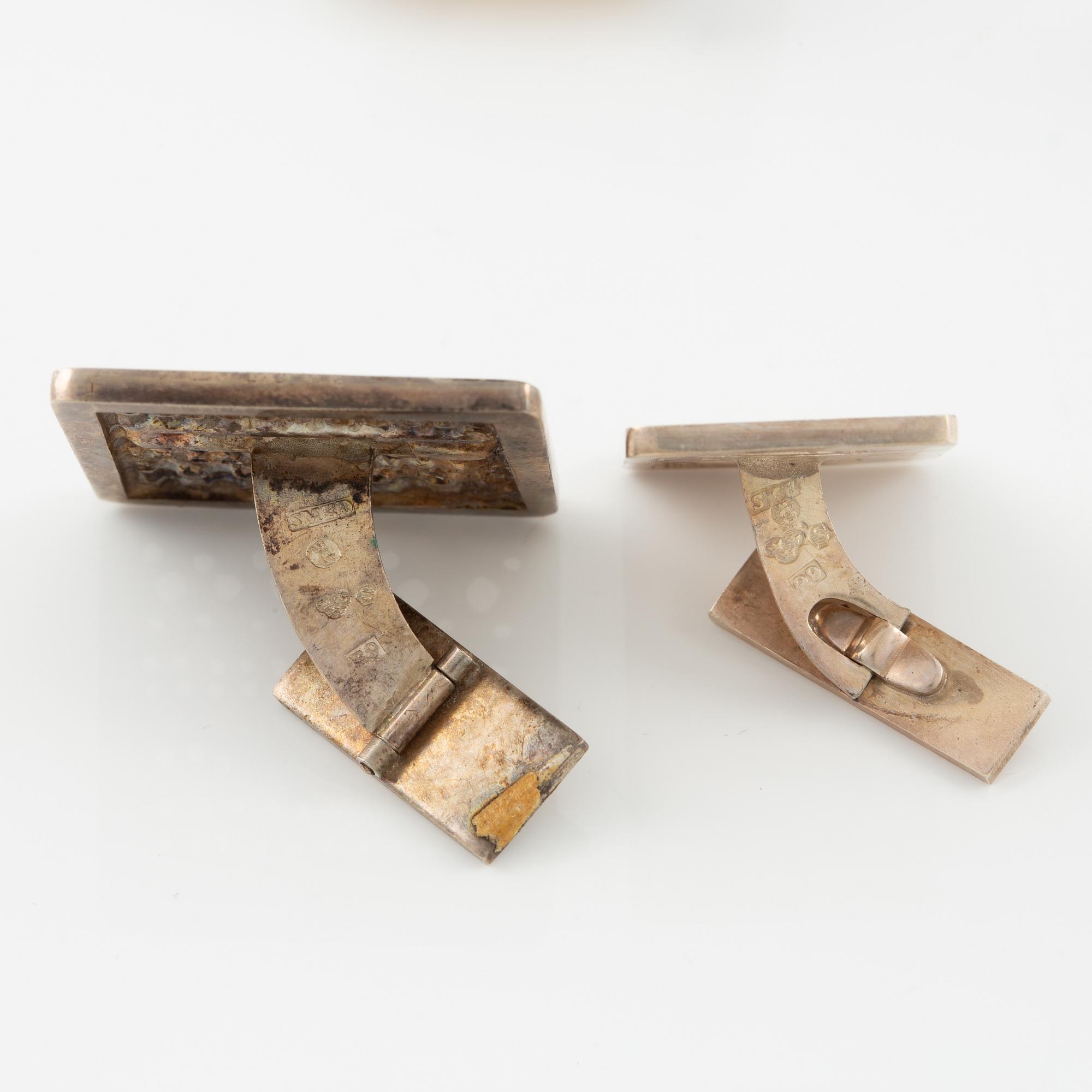 Lars Arby, fyra par manschettknappar, sterlingsilver, Göteborg 1966. 1967 och 1976.