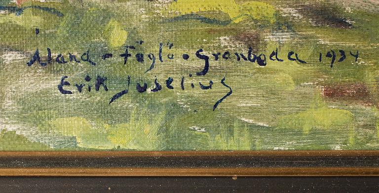 ERIK JUSELIUS, olja på pannå, signerad och daterad 1934.