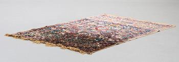 SEMI-ANTIQUE SILK KASHAN SOUF (in relief). 202 x 130 cm.