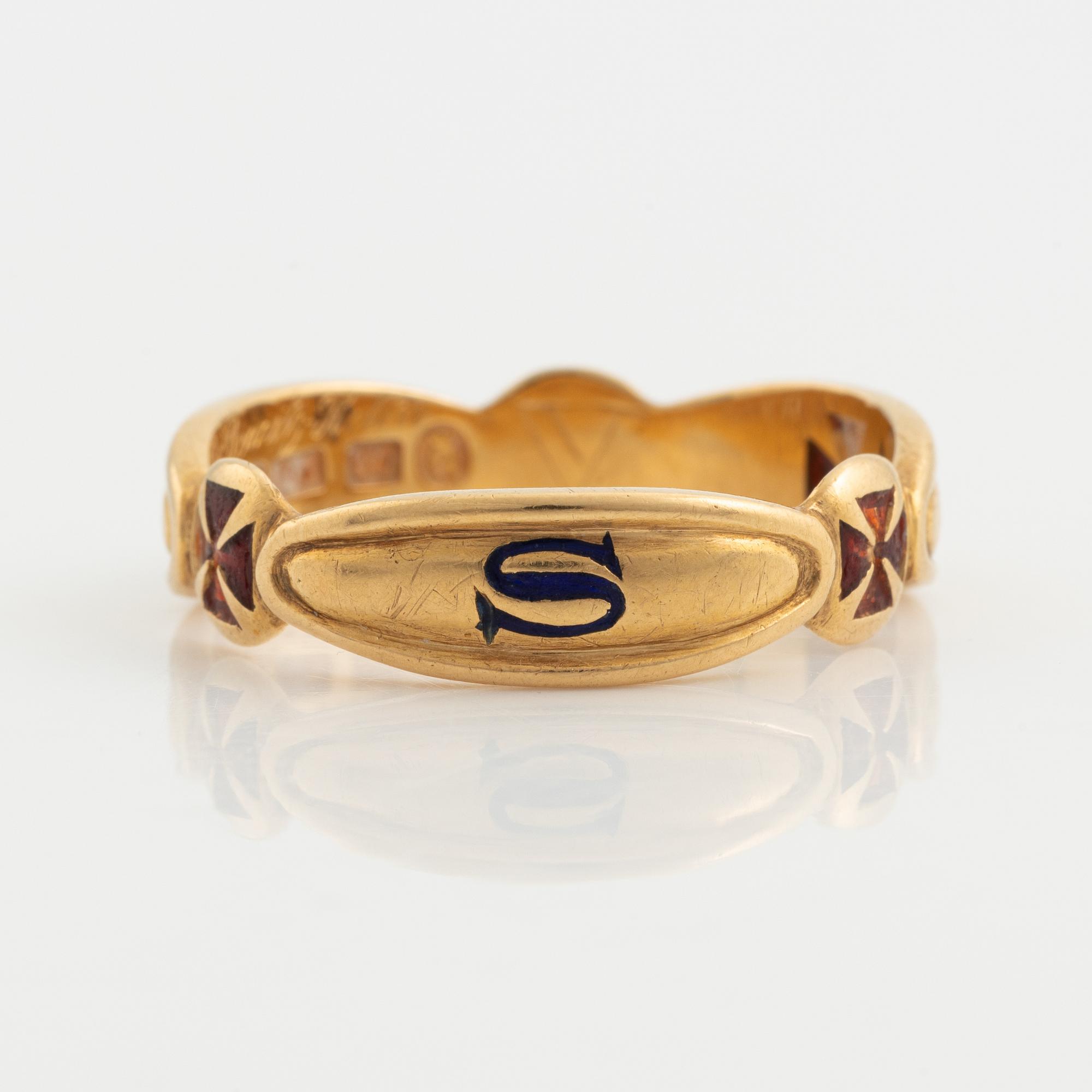 Ring, 18K gold, Masonic ring.