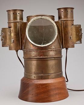 NAKTERHUS / BORDSLAMPA, mässing, Stockholm 1900-tal.