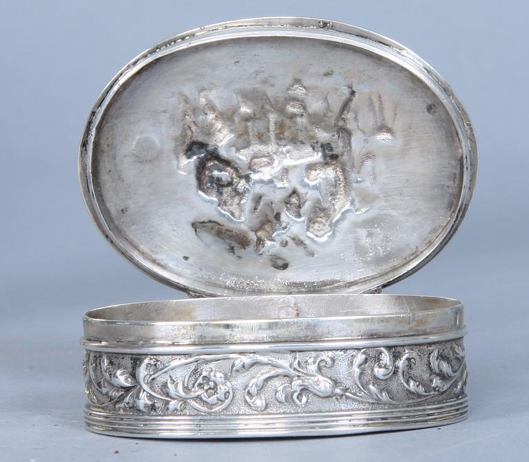 LOCKASK samt BÄGARE, silver, Sverige och England. Tot vikt 170 g.