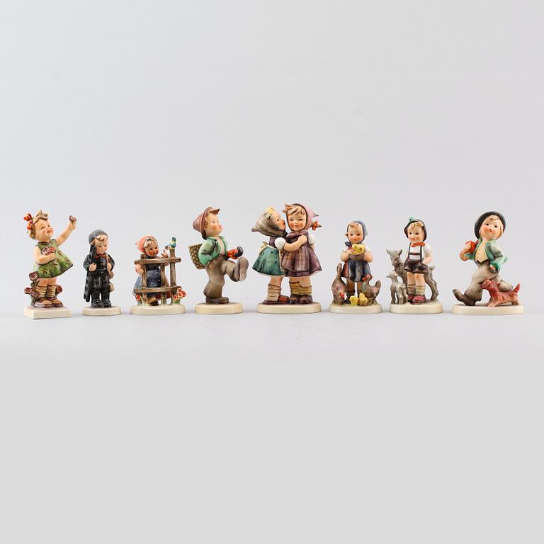 FIGURER, 8 st, porslin, MJ Hummel, Goebel, 1960-/70-tal.
