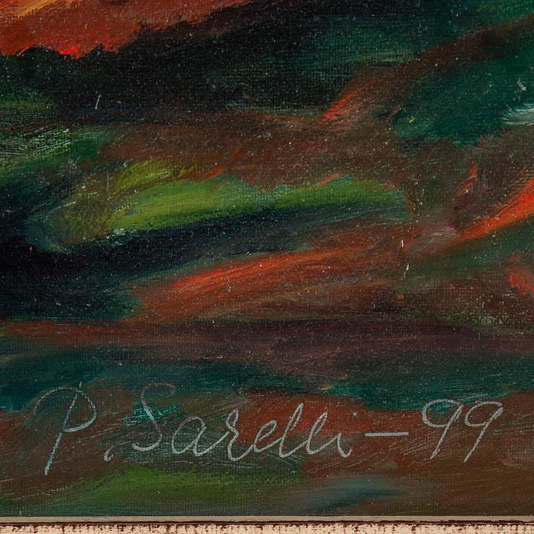 Paavo Sarelli, oil on canvas/papaer-panel, signed and dated 1999.