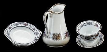SERVISDELAR, 65 st, flintgods, "Iris", Rörstrand, 1872-1910.