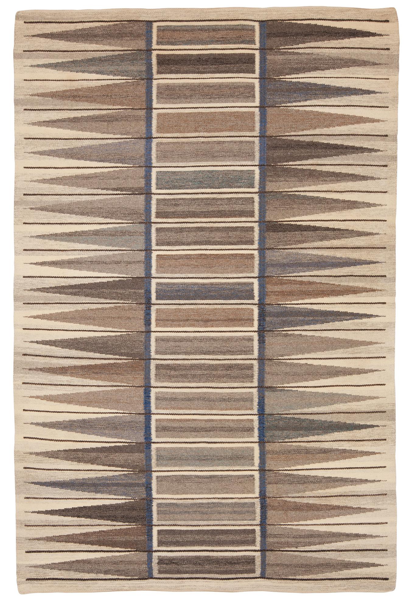CARPET. Flat weave. 296 x 193,5 cm. Sweden around 1950.