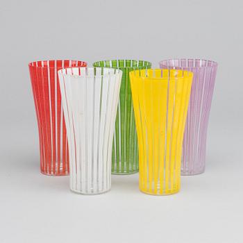 BENGT ORUP, five glasses, 'Strikt', Sweden 1950's-60's.