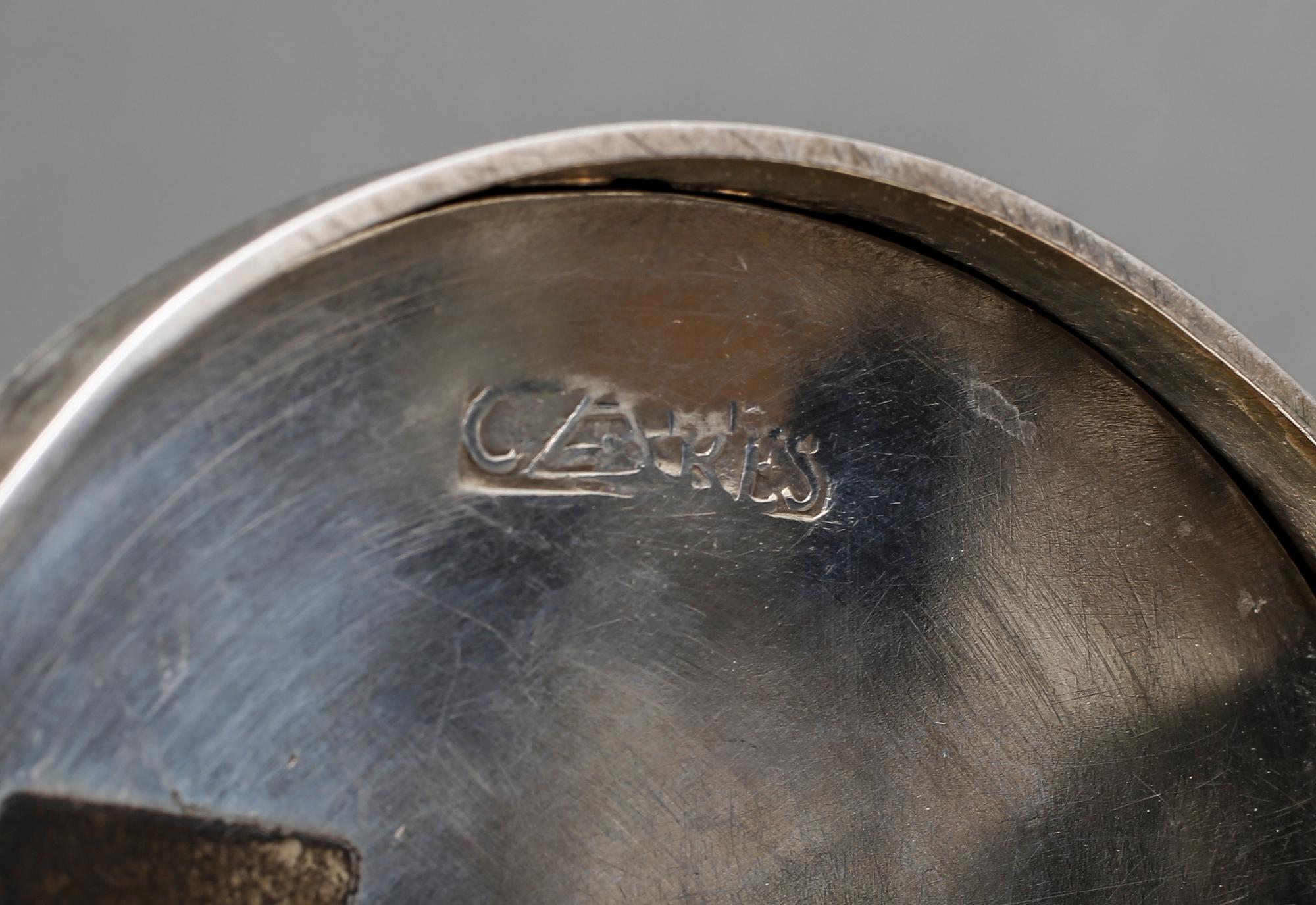 LJUSSTAKAR, ett par, silver, oidentifierade stämplar, omkring 1900.