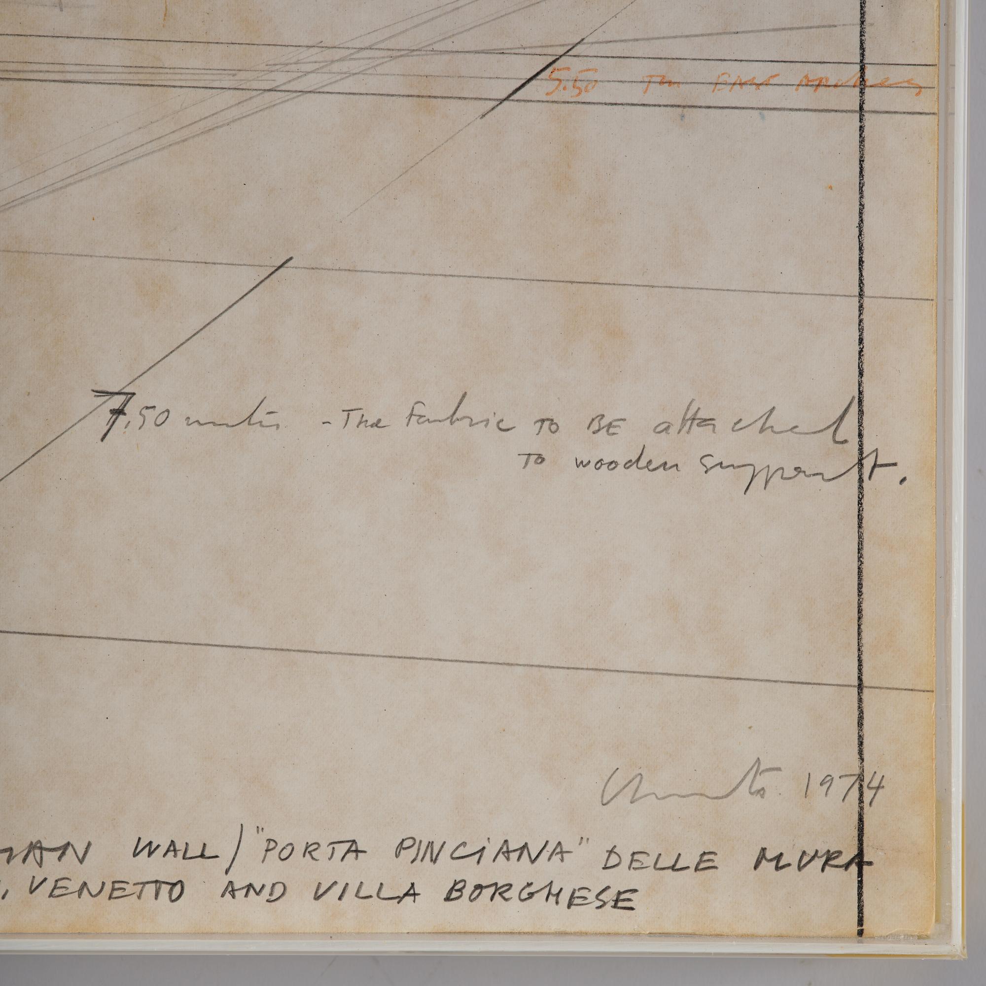 Christo Vladimirov Javacheff, "The Wall / Project for a Wrapped Roman Wall".