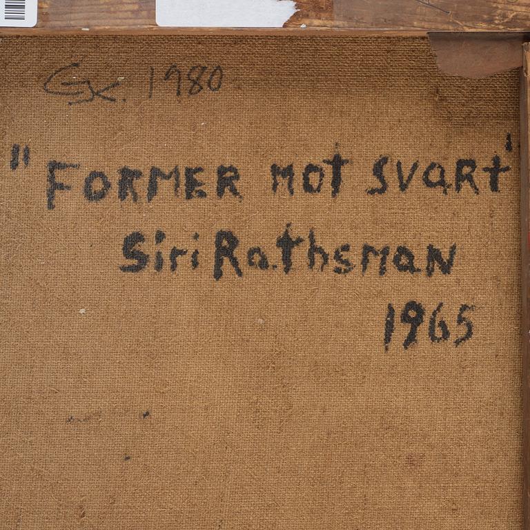 Siri Rathsman, oil on canvas, signed Siri Rathsman and dated 1965.