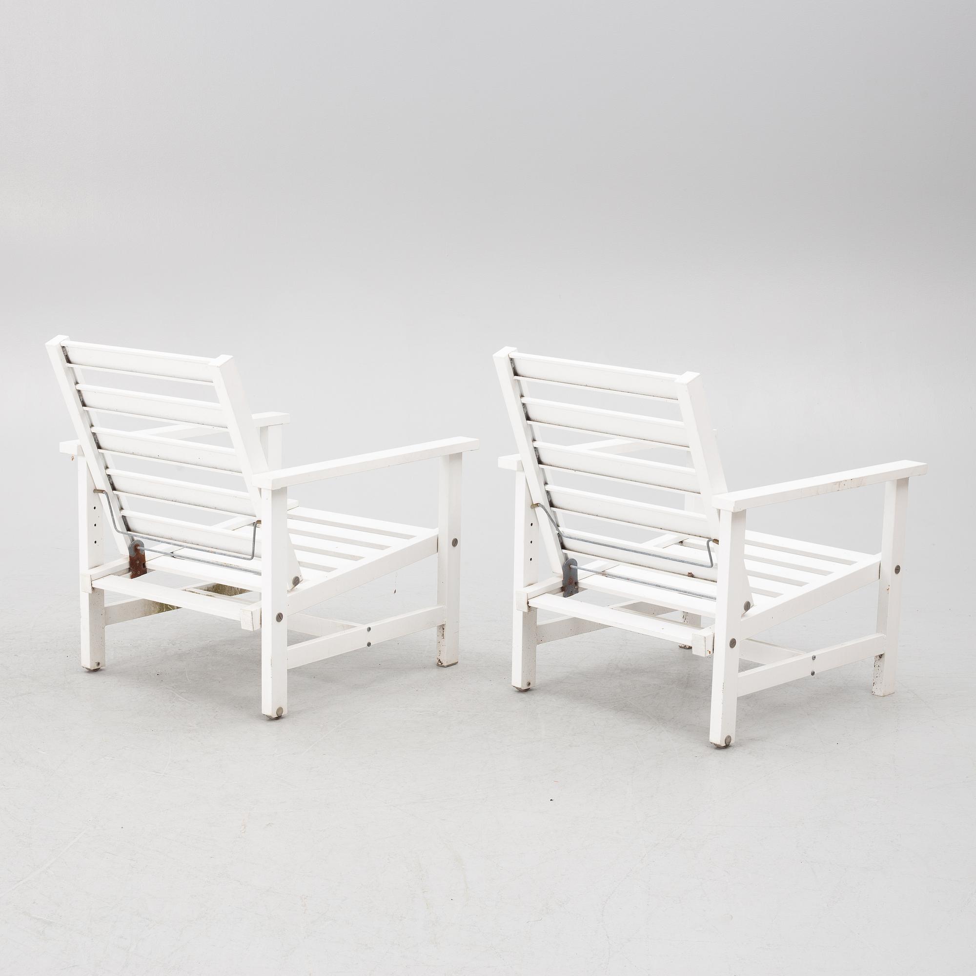 Elsa Stackelberg, däck/solstolar, ett par, Fri Form AB, Edsbruk.