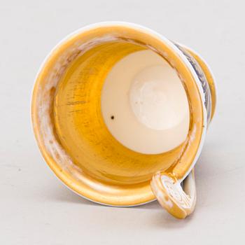 COFFEE CUP, porcelain, Gardner, Russia mid 19th century.