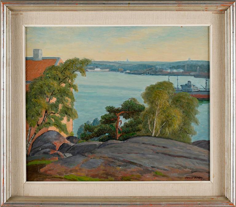 ARVID NILSSON, olja på pannå. Sign.