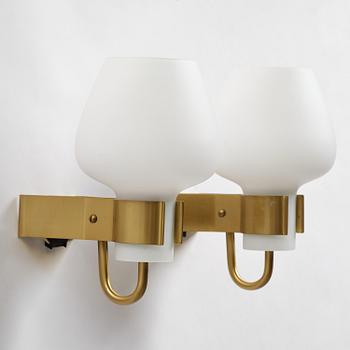 Hans Bergström, a pair of wall lamps model "397", ateljé Lyktan, Åhus, 1950s.