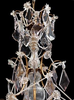 A Swedish Rococo 18th century six-light chandelier.