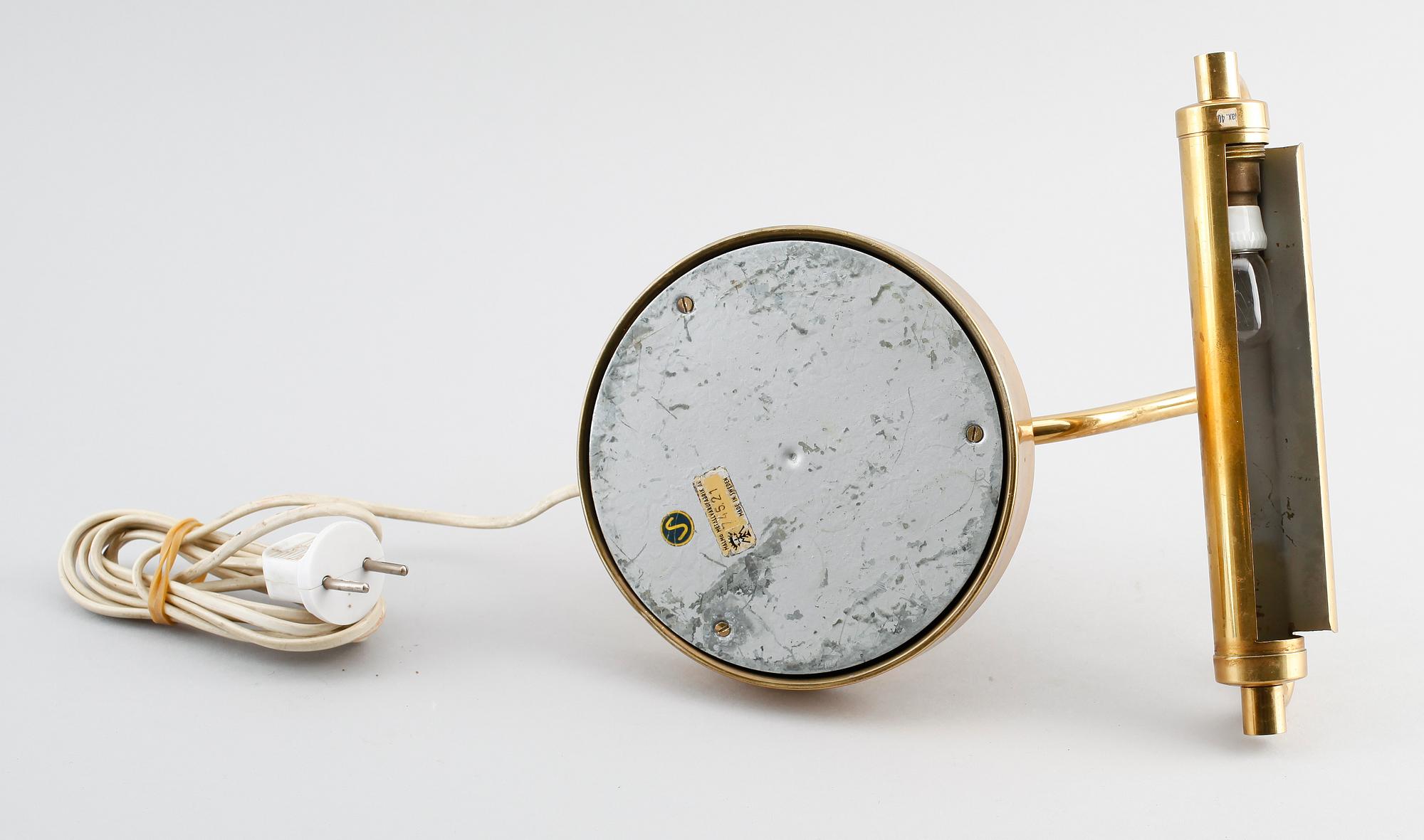 PIANOLAMPA, mässing, Malmö Metallvarufabrik, 1900-talets andra hälft.