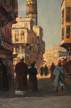 ADOLF BOCK, gouache, sign och dat Alexandria Dez 1952.