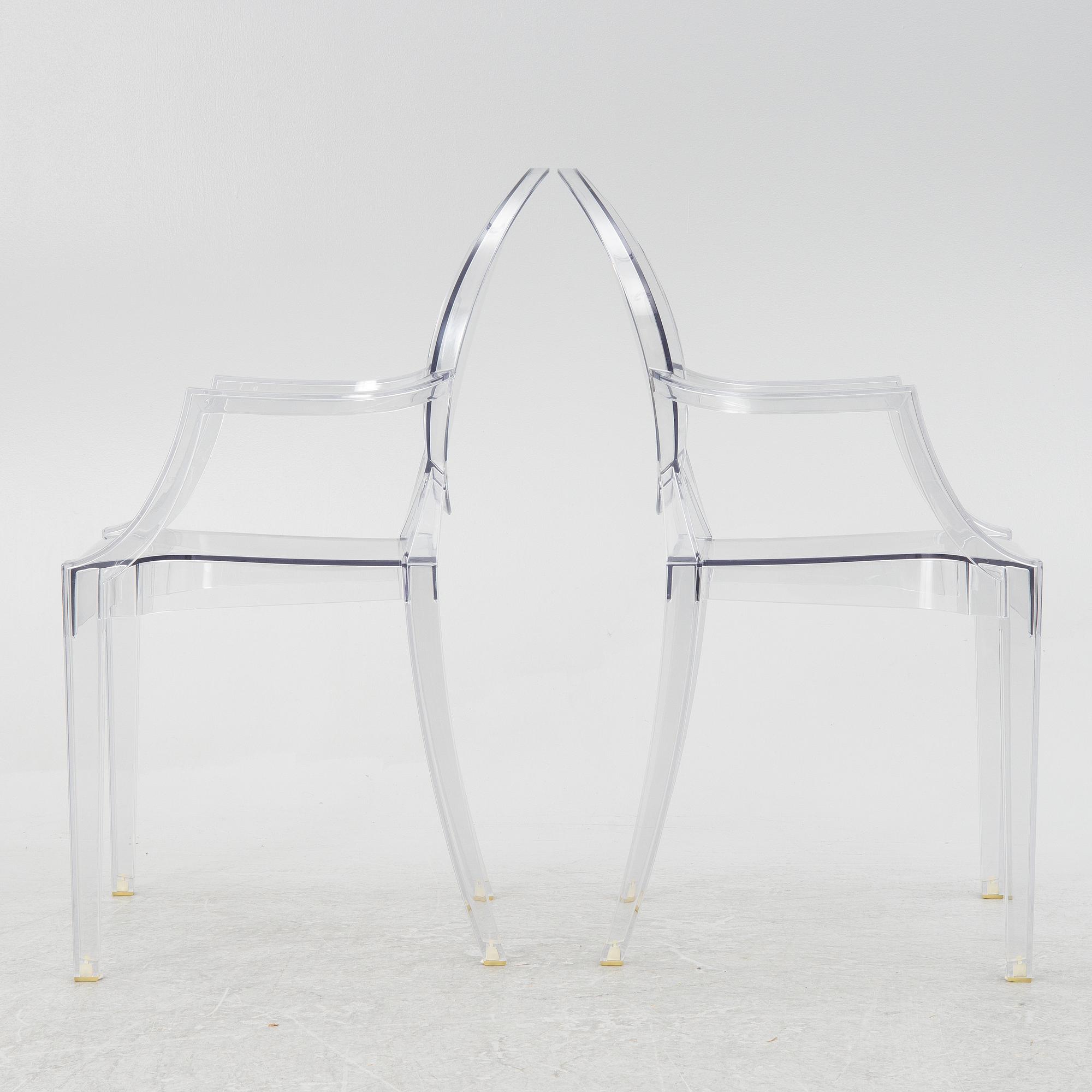 Philippe Starck, a pair of "Louis Ghost" armchairs, Kartell.
