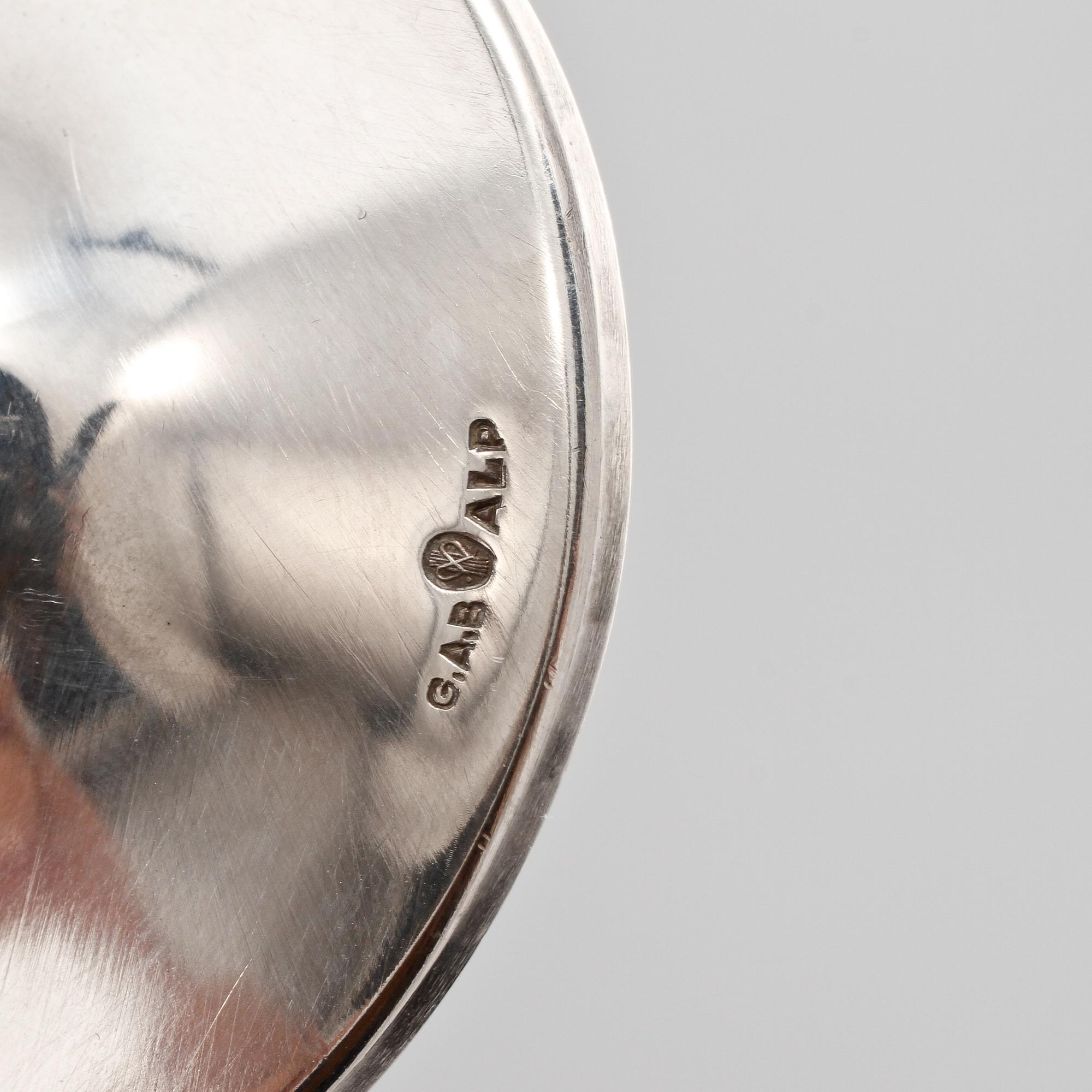 SHAKER, Folke Arström samt GLAS, 4 st, nysilver, GAB, omkring 1900-talets mitt.